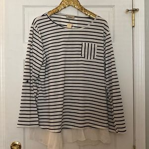 Toomi Striped Ruffle Tunic Size 3X NWT!